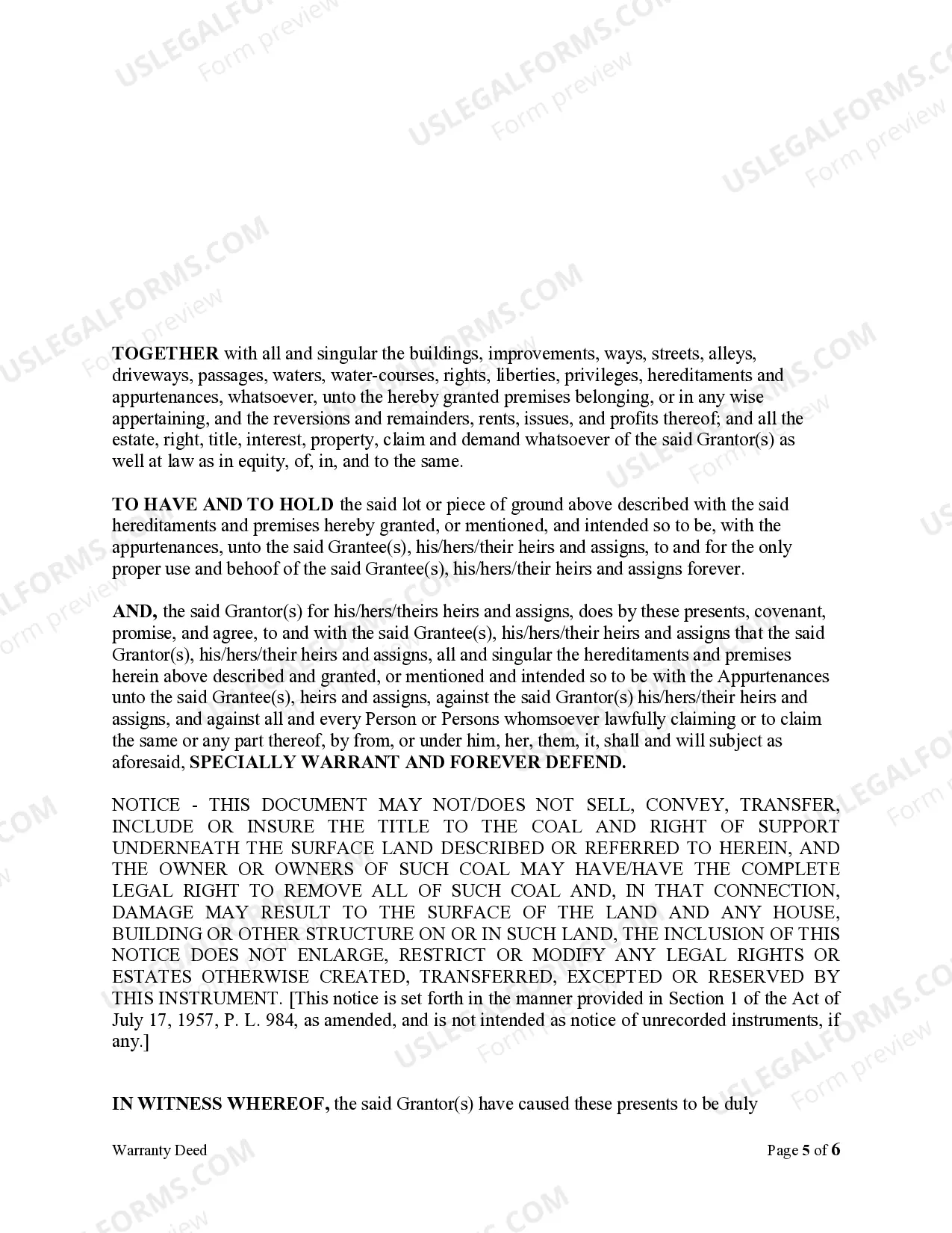 Preview Limited Warranty Deed from two Individuals to One Individual