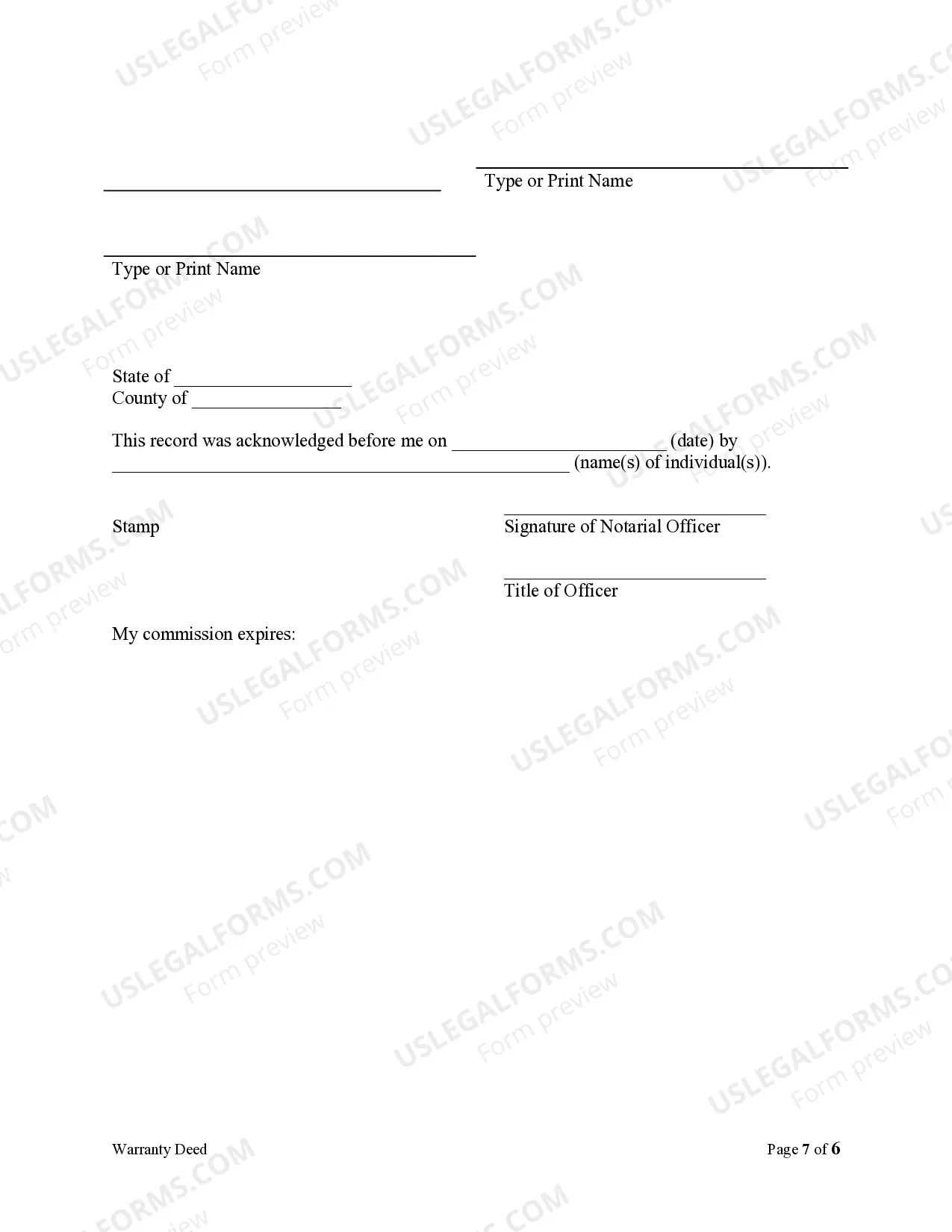 Preview Limited Warranty Deed from two Individuals to One Individual