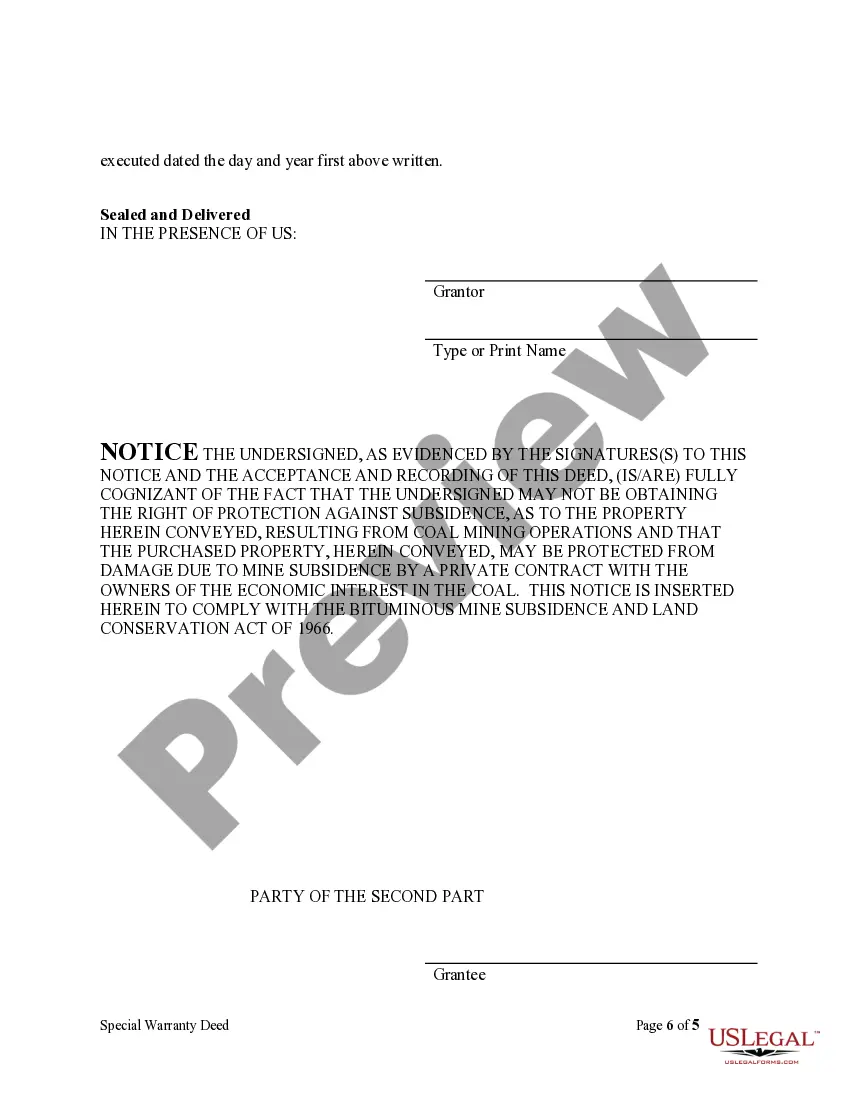 Preview Special - Limited Warranty Deed from Individual to Individual