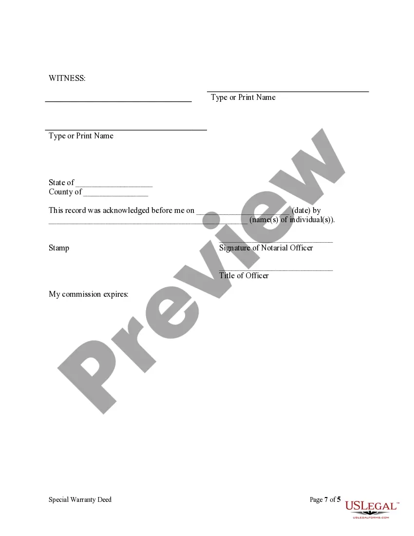 Preview Special - Limited Warranty Deed from Individual to Individual