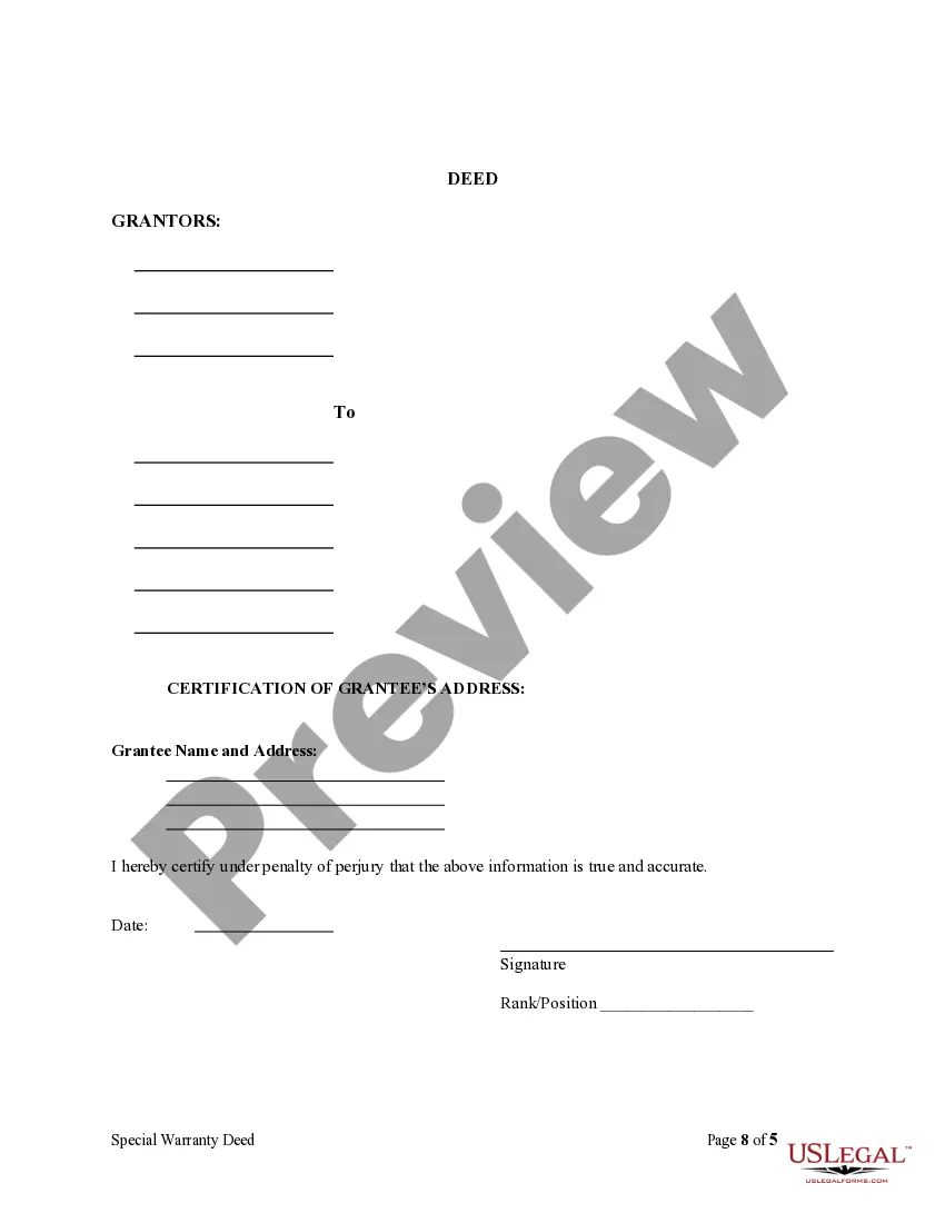 Preview Special - Limited Warranty Deed from Individual to Individual