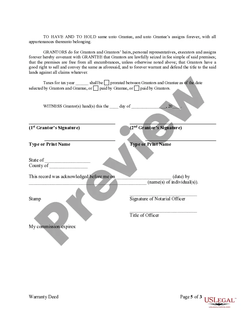 Preview Warranty Deed from two Individuals to a Family Limited Partnership
