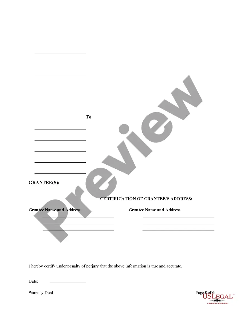 Preview Warranty Deed for Husband and Wife to Two Individuals