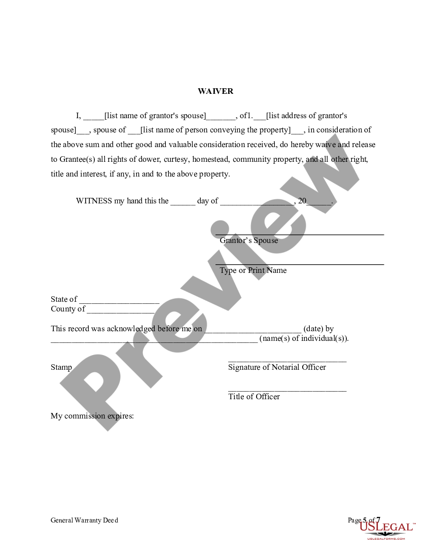 pennsylvania-general-warranty-deed-for-waiver-of-dower-curtsey