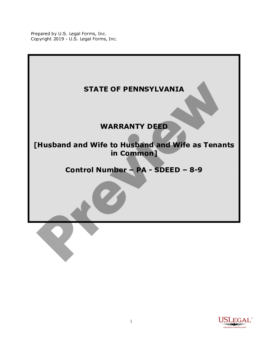 Allentown Pennsylvania Warranty Deed For Husband And Wife To Husband And Wife As Tenants In 4296