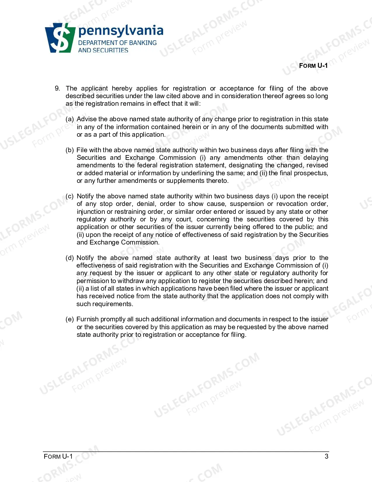 Preview Uniform Application to Register Securities