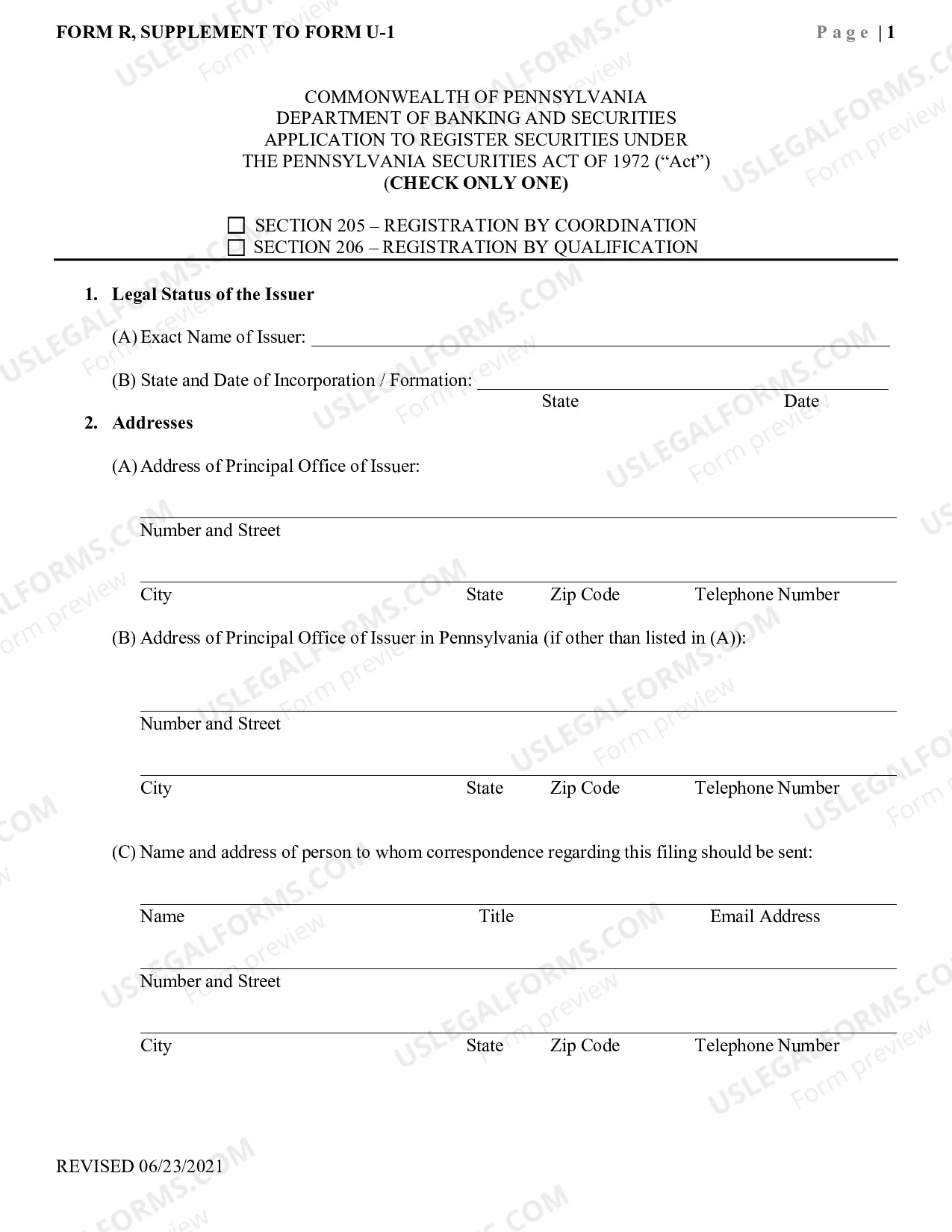 Preview Uniform Application to Register Securities