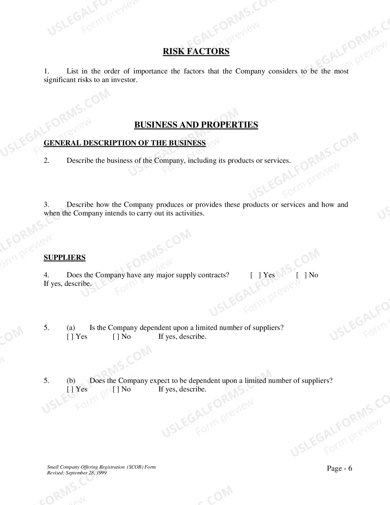 Preview Small Company Offering Registration Form
