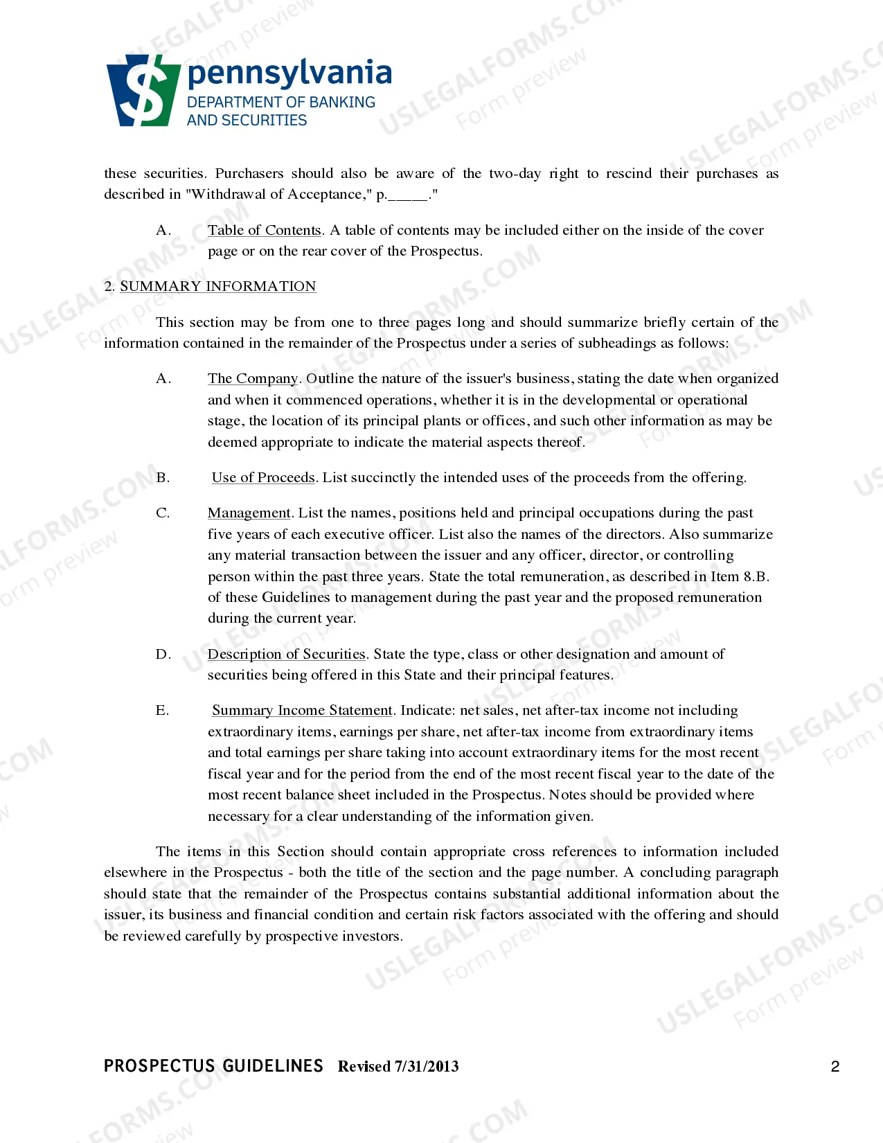 Preview Prospectus Guidelines(PDF)