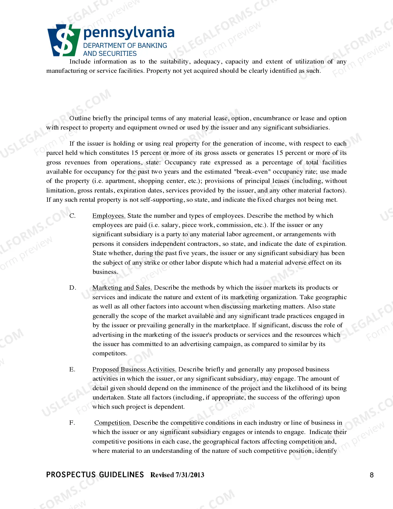 Preview Prospectus Guidelines(PDF)