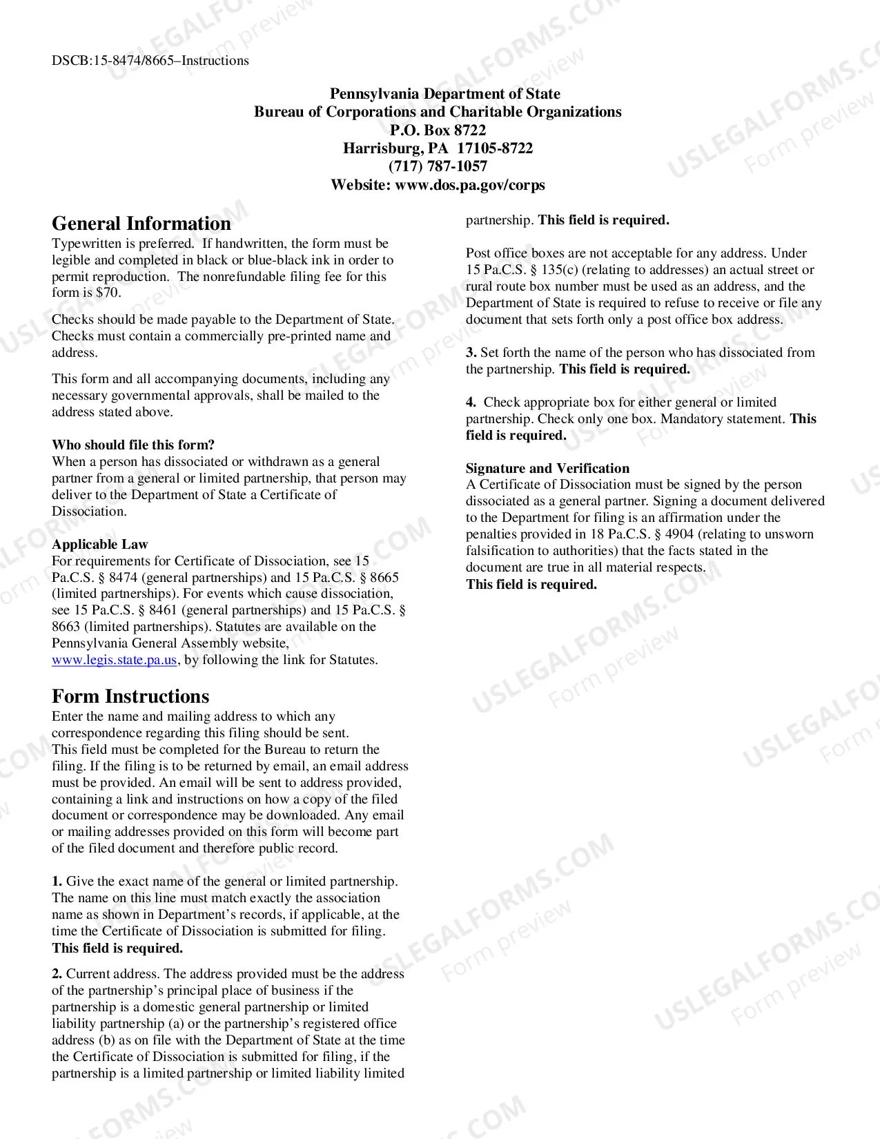 Preview Certificate of Dissolution Domestic General Partnership