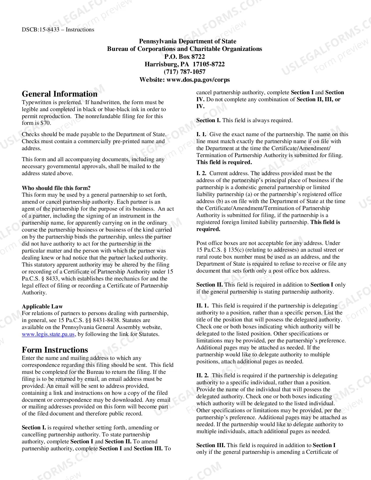 Preview Certificate of Partnership Authority