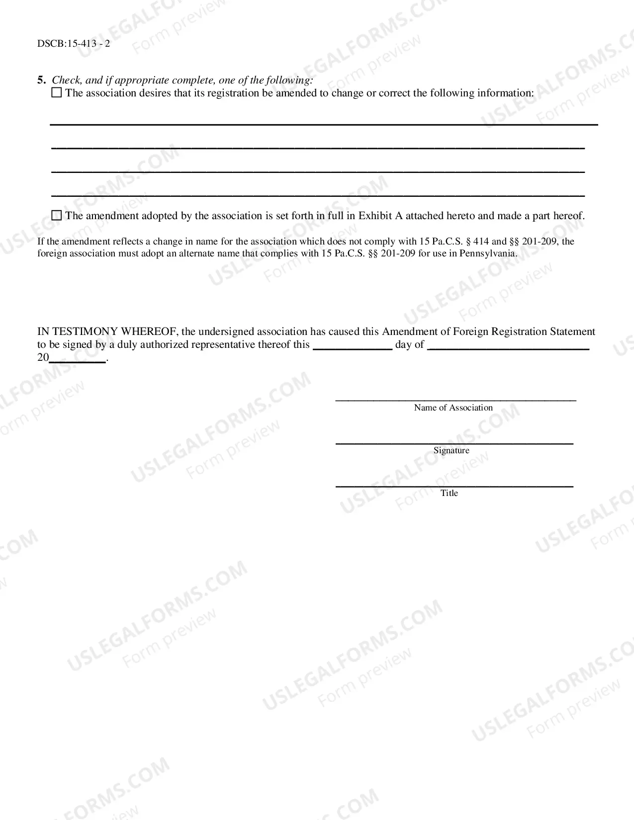 Preview Amendment of Foreign Registration