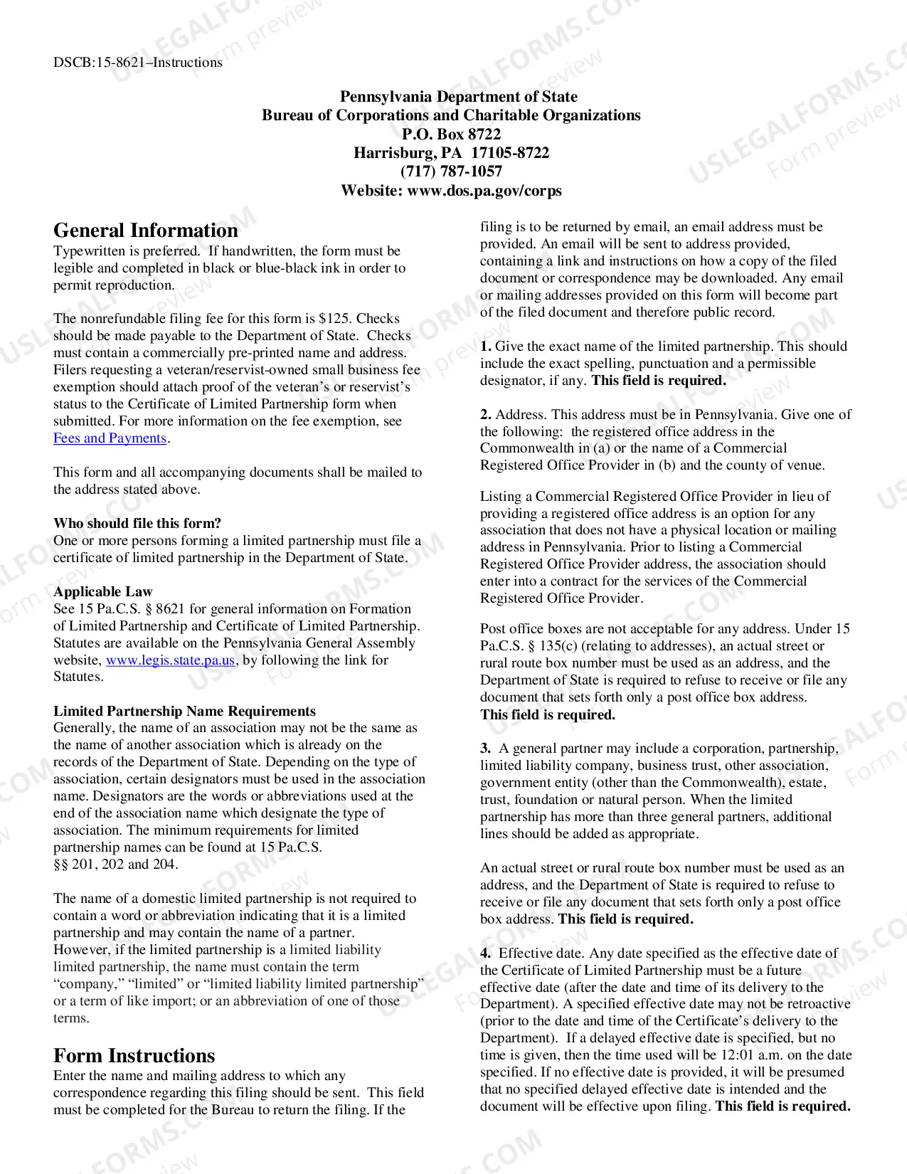 Preview Certificate of Limited Partnership