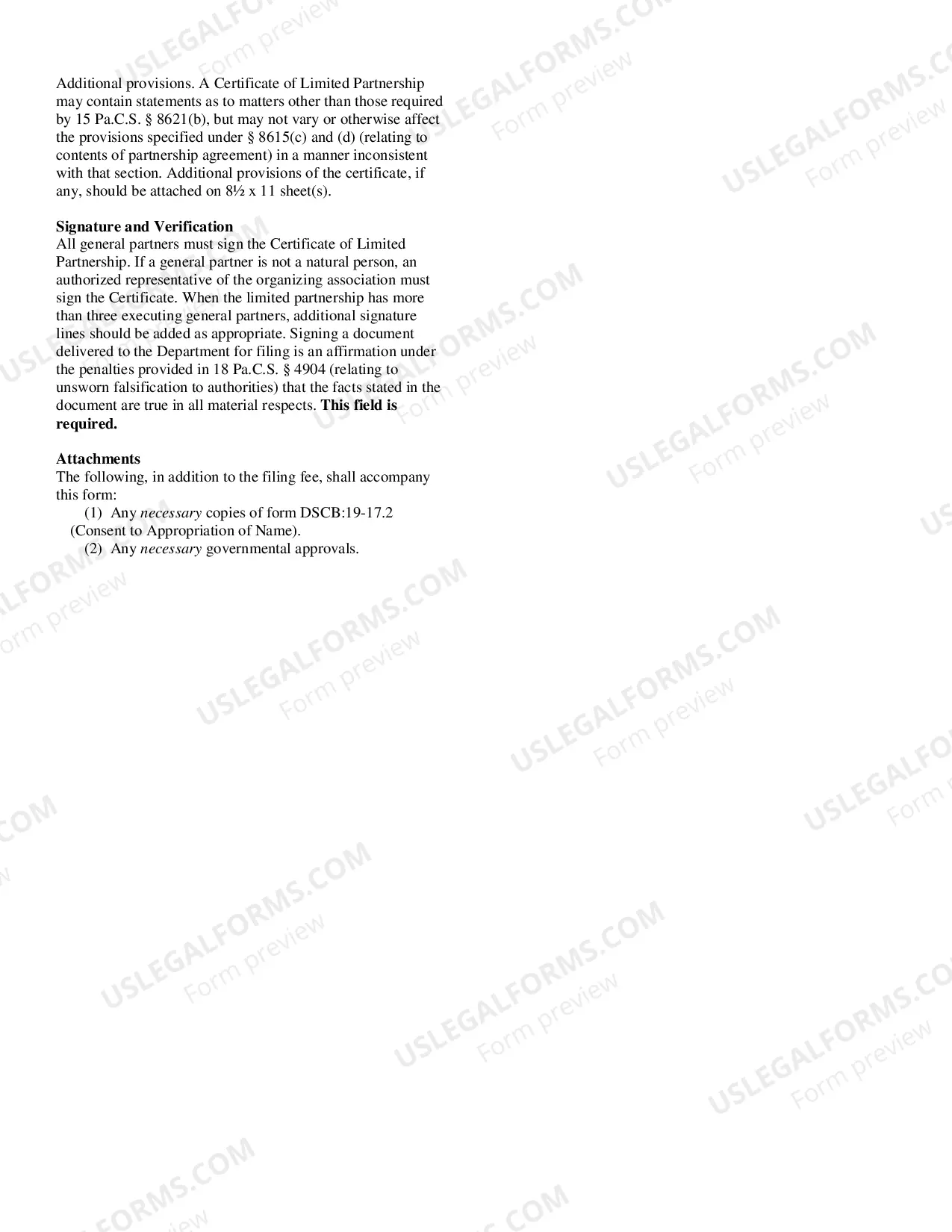 Preview Certificate of Limited Partnership