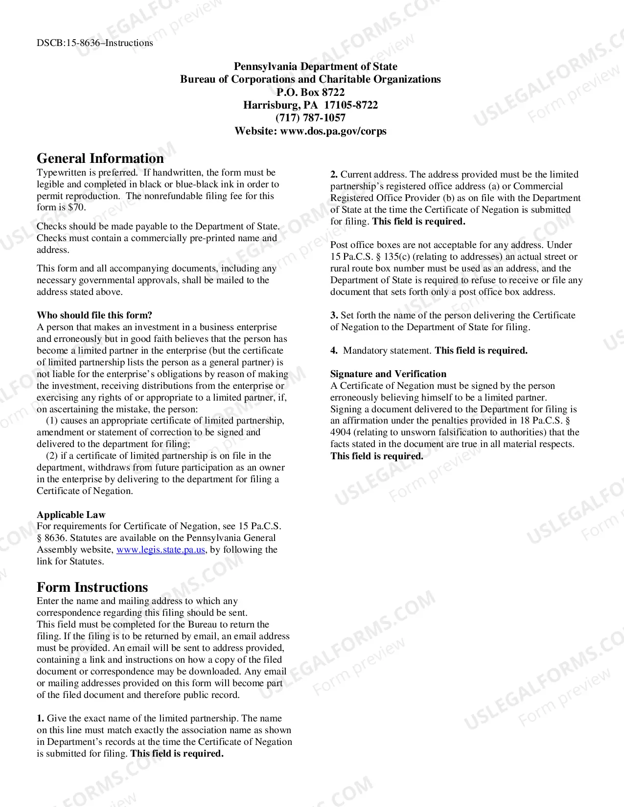 Preview Certificate of Negation