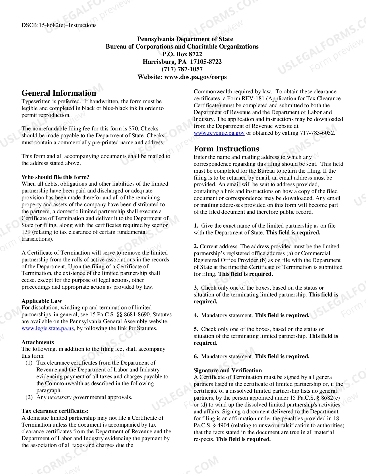 Preview Certificate of Termination Limited Partnership