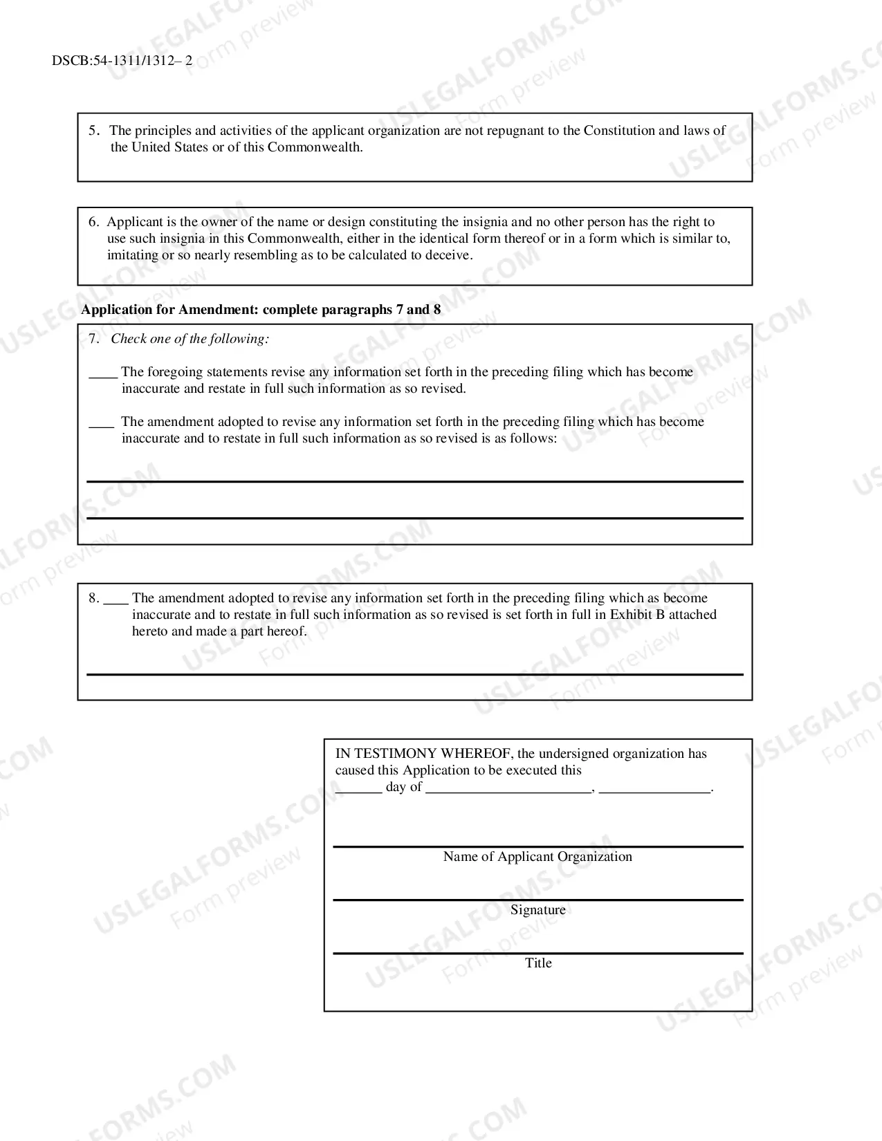 Preview Insignia - Application For Registration, Amendment