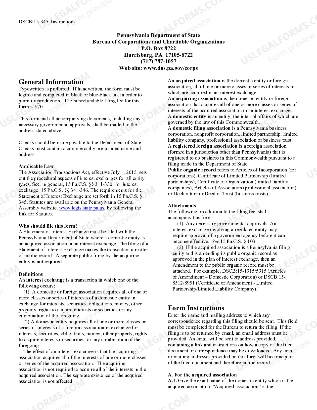 Preview Statement of interest Exchange [DSCB:15-345]