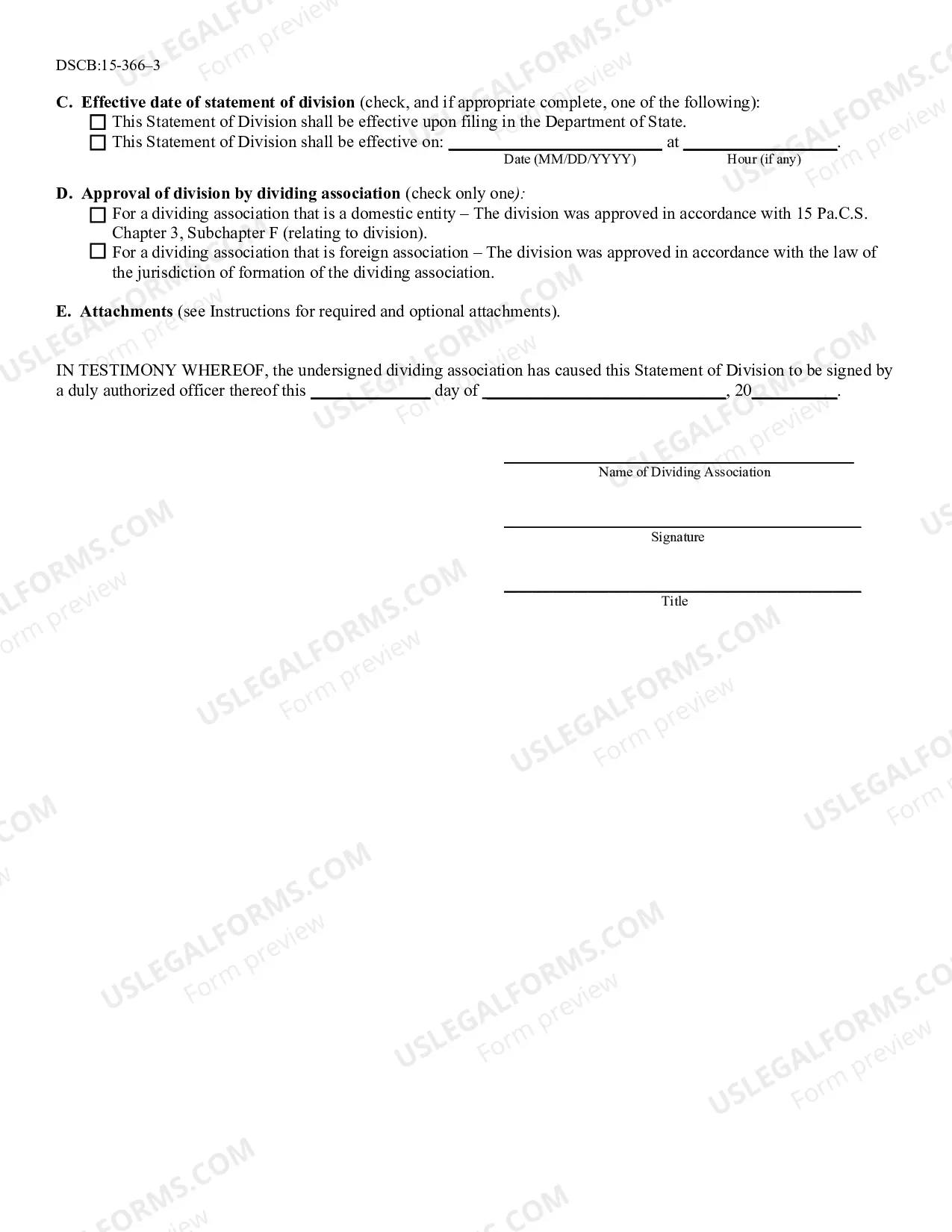 Preview Statement of Division [DSCB:15-366]