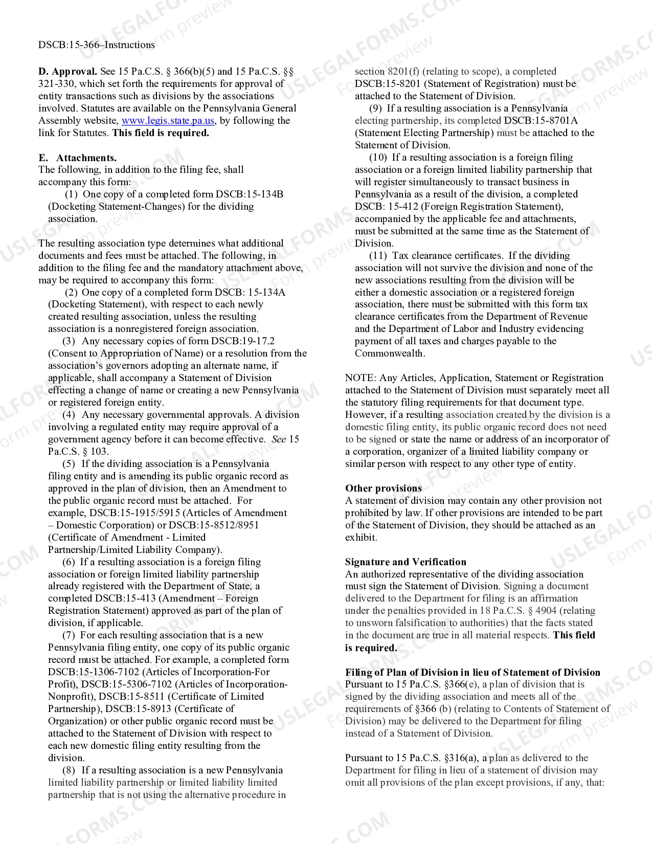 Preview Statement of Division [DSCB:15-366]