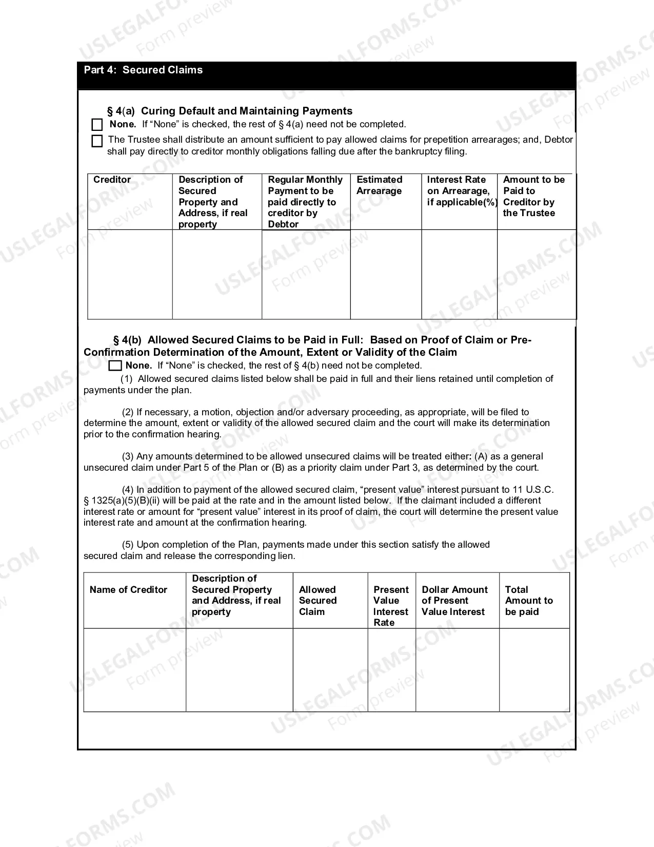 Preview Chapter 13 Plan (Fillable Version PDF)