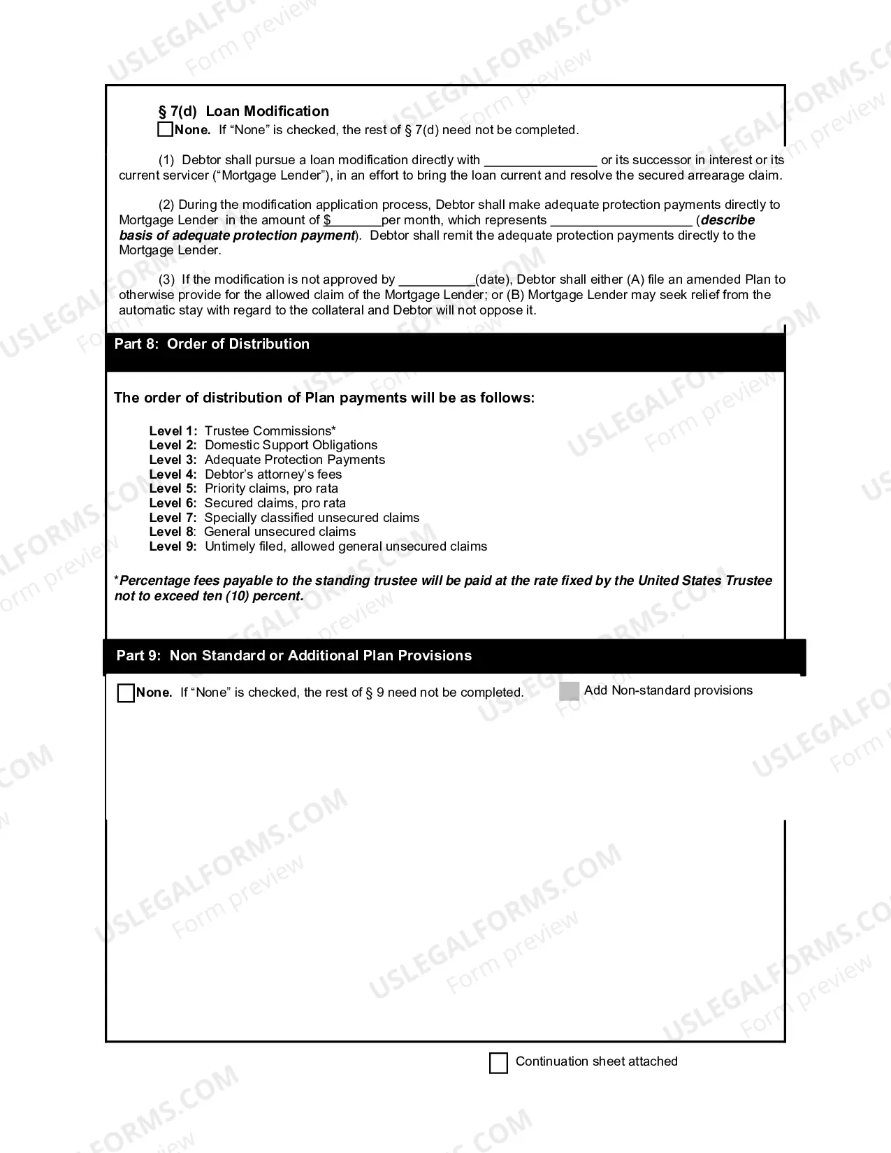 Preview Chapter 13 Plan (Fillable Version PDF)