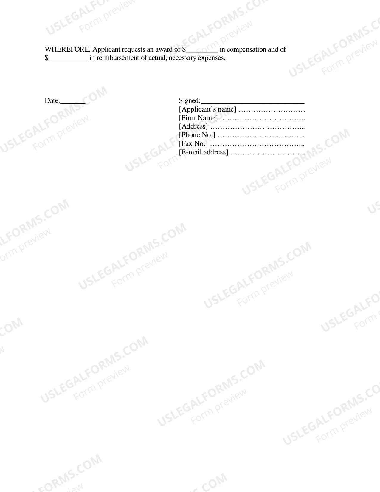 Preview Chapter 13 Application for Supplemental Compensation