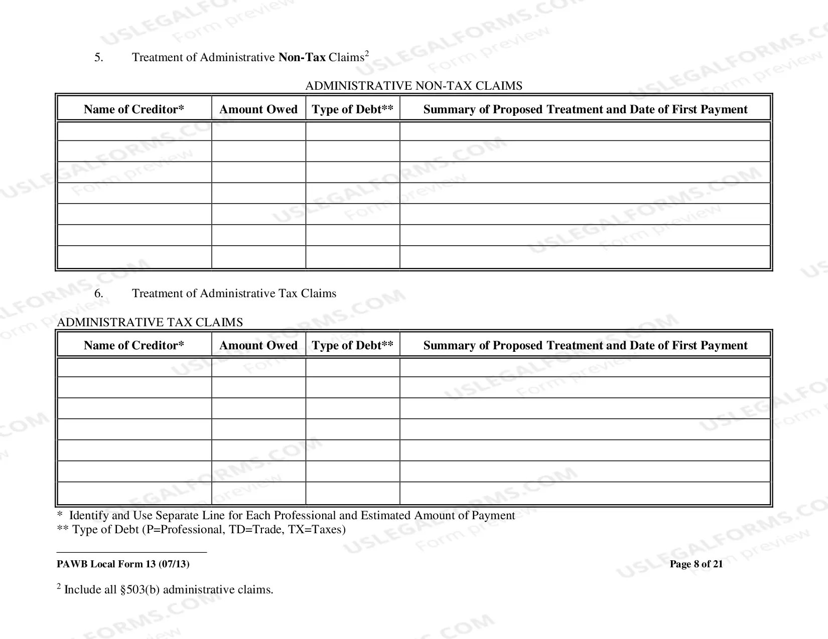 Preview Disclosure Statement to Accompany Plan