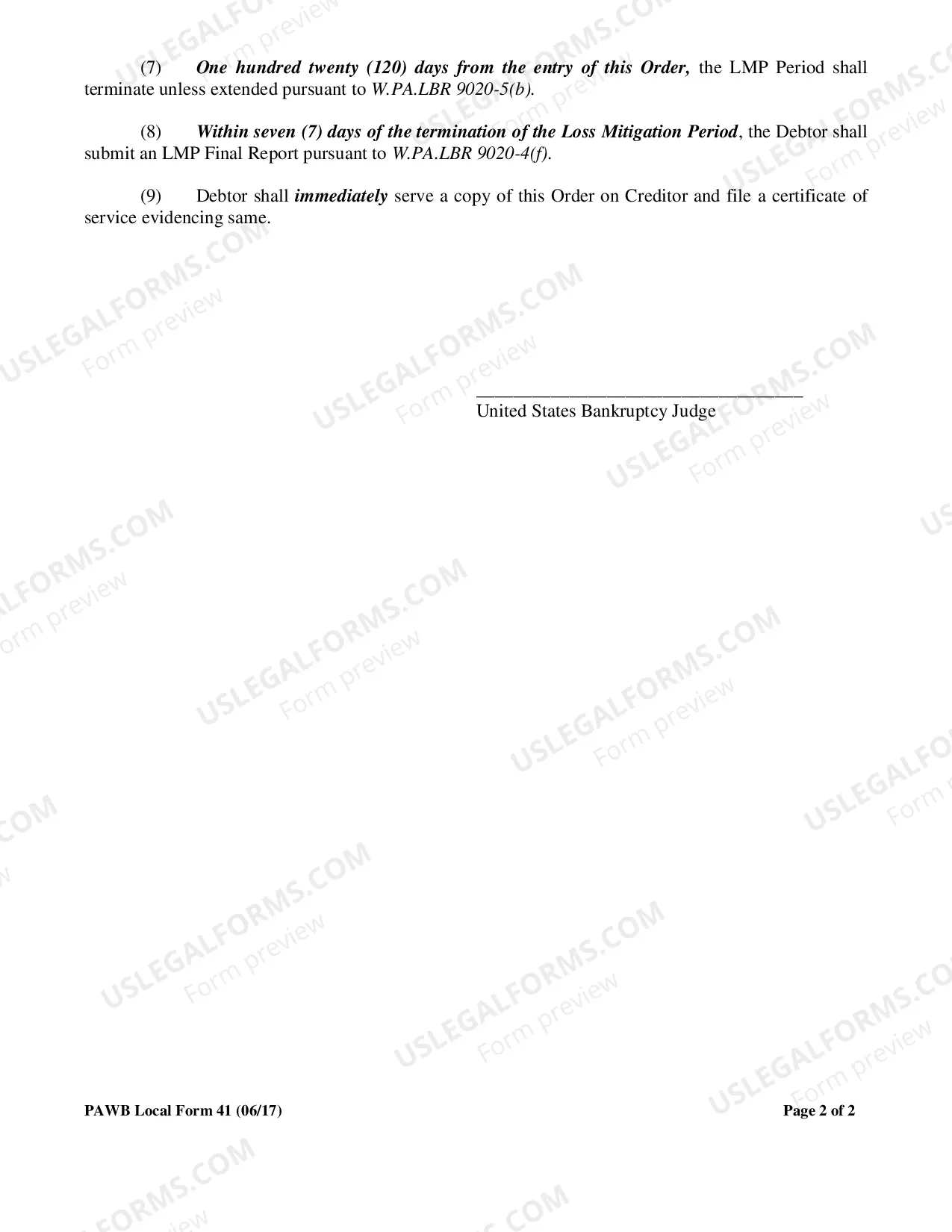 Preview Loss Mitigation Order