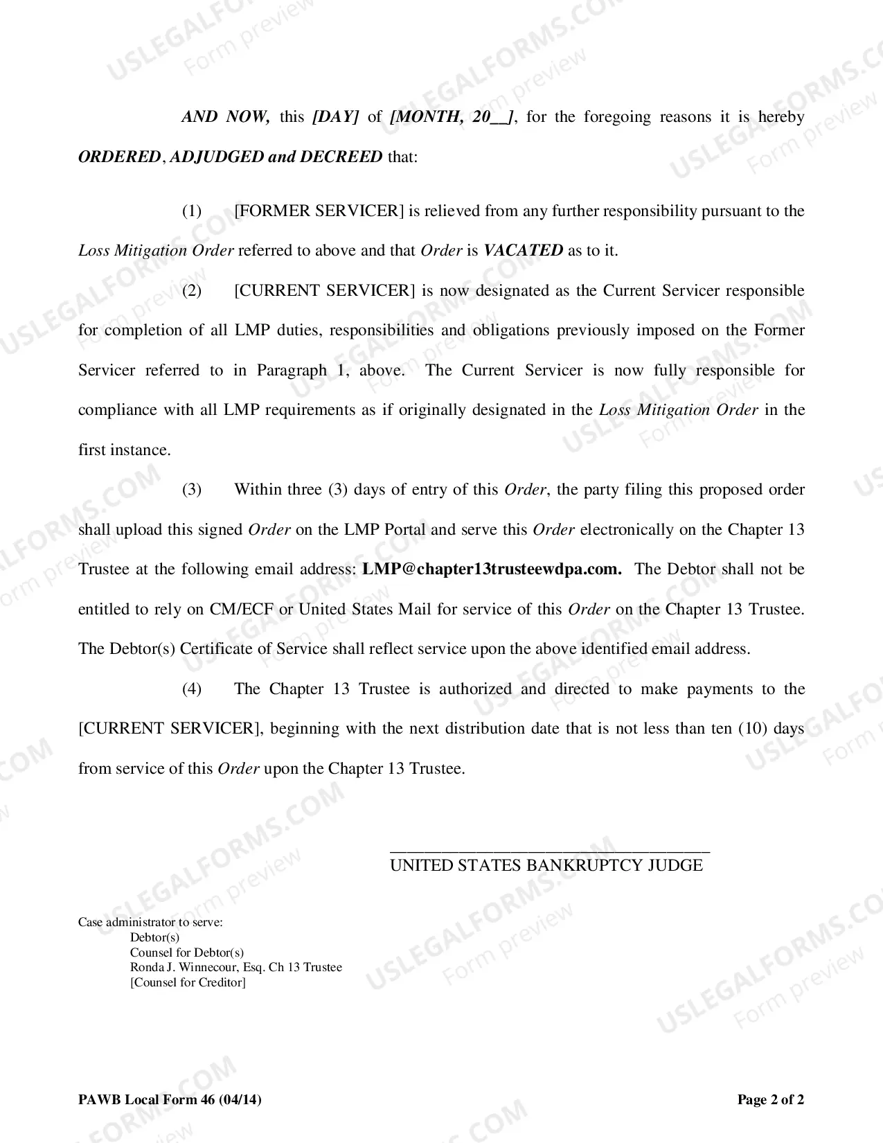 Preview Order Substituting LMP Servicer