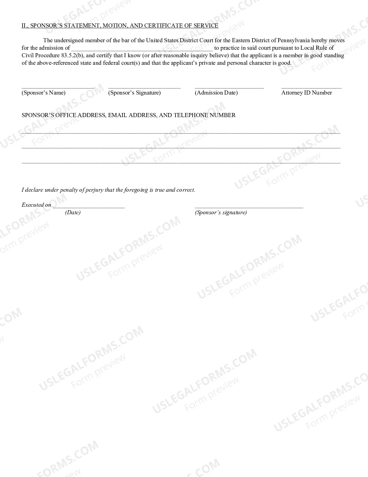 Preview Application For Admission