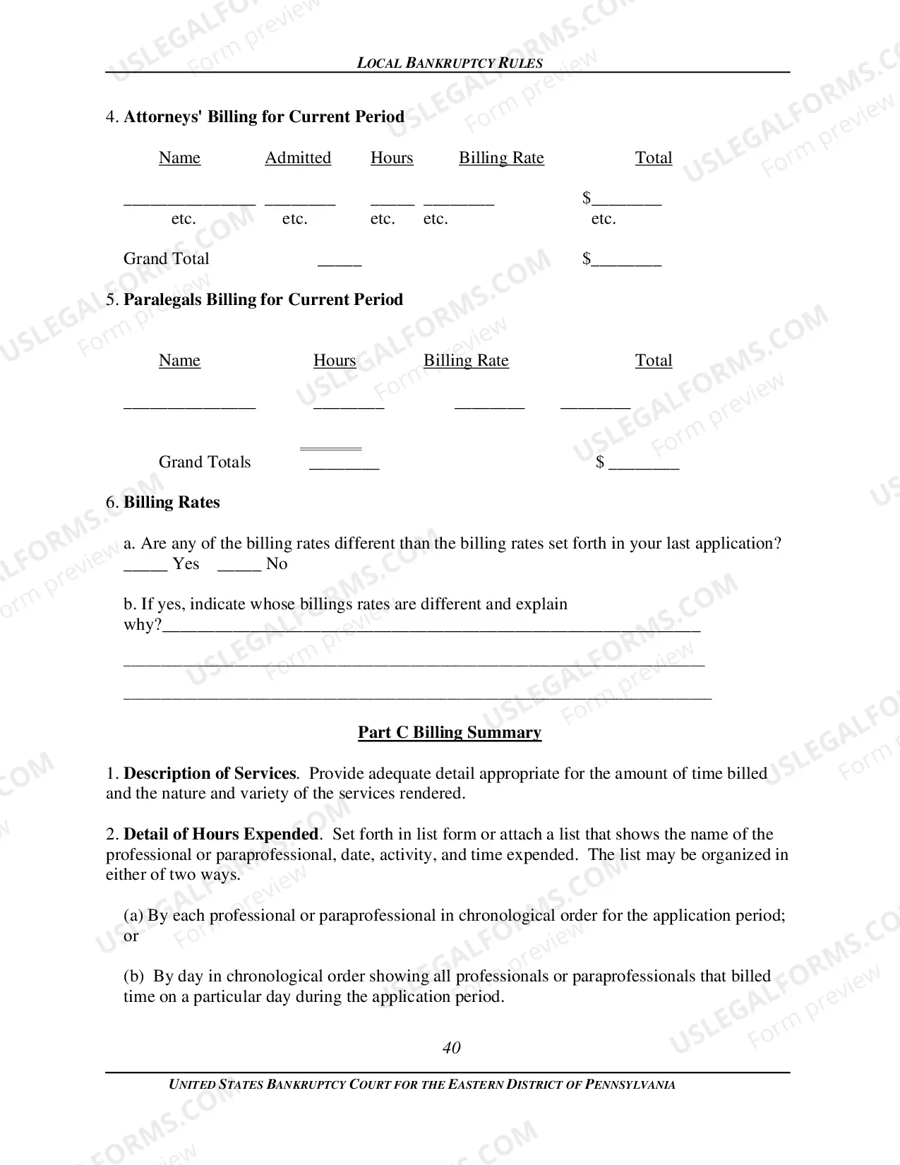 Preview Local Bankruptcy Form 2016-3, Application for Compensation or Reimbursement of Expenses