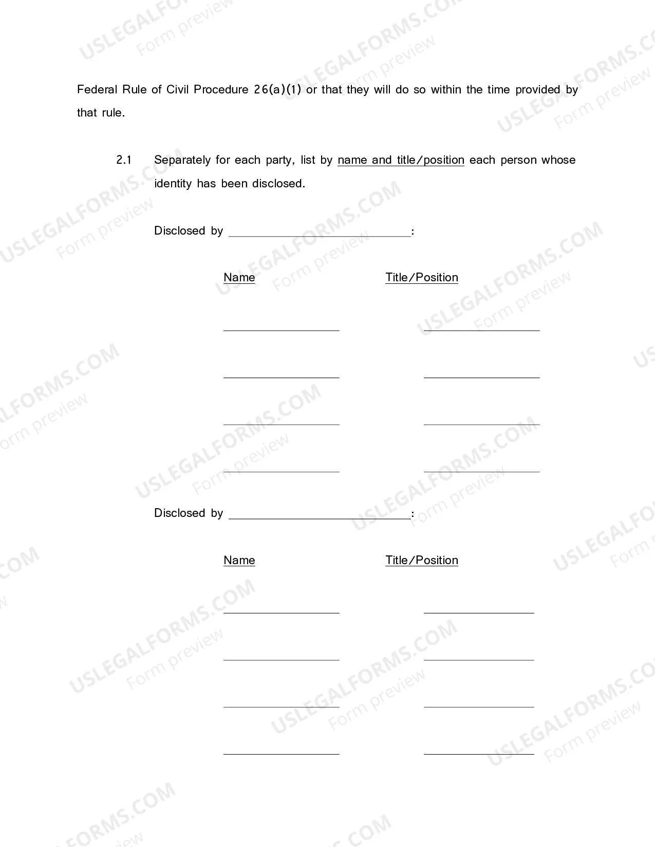 Preview Joint Case Management Plan
