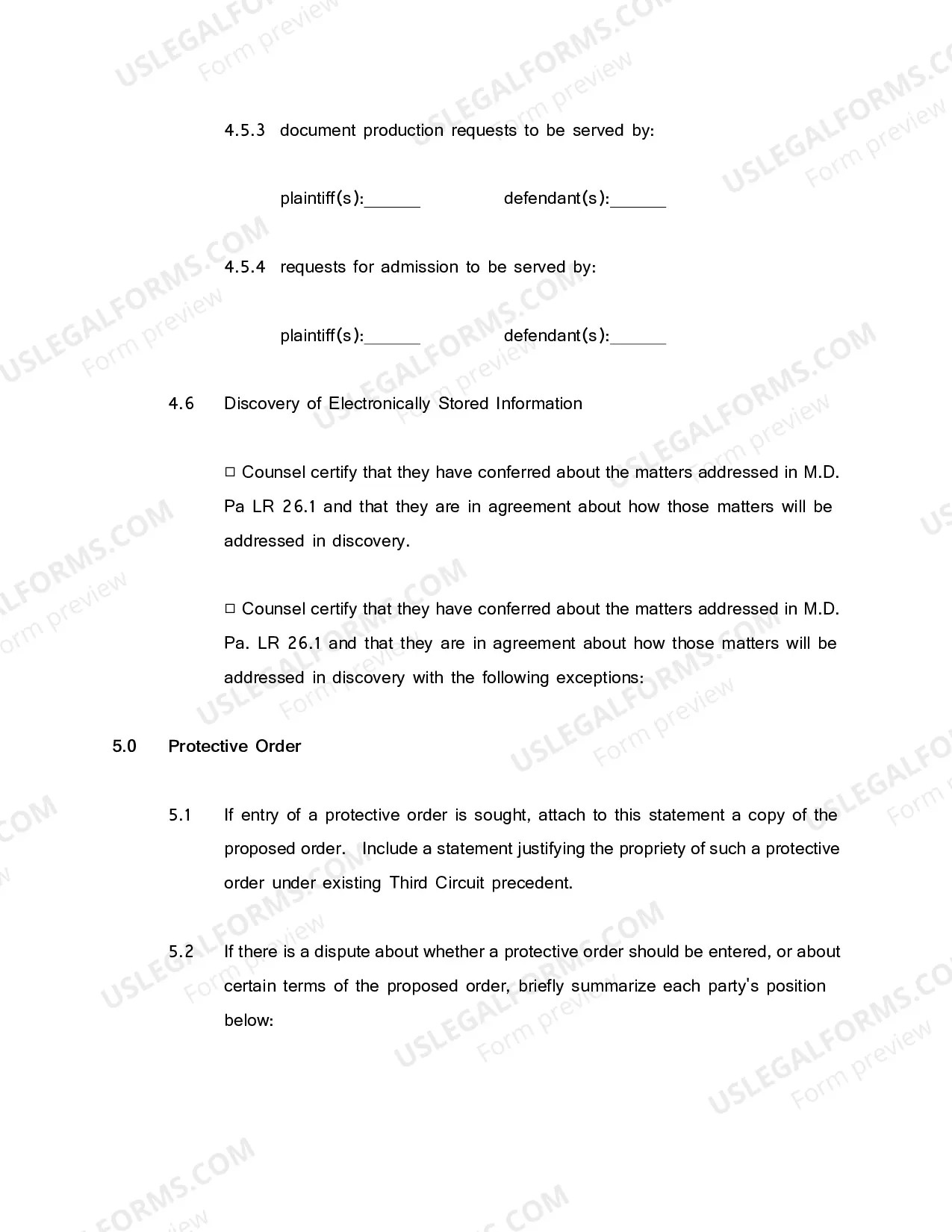 Preview Joint Case Management Plan