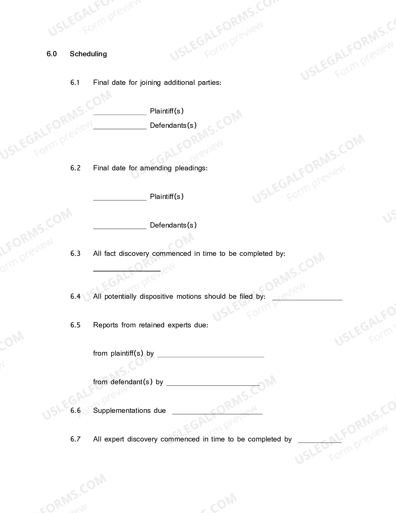 Preview Joint Case Management Plan