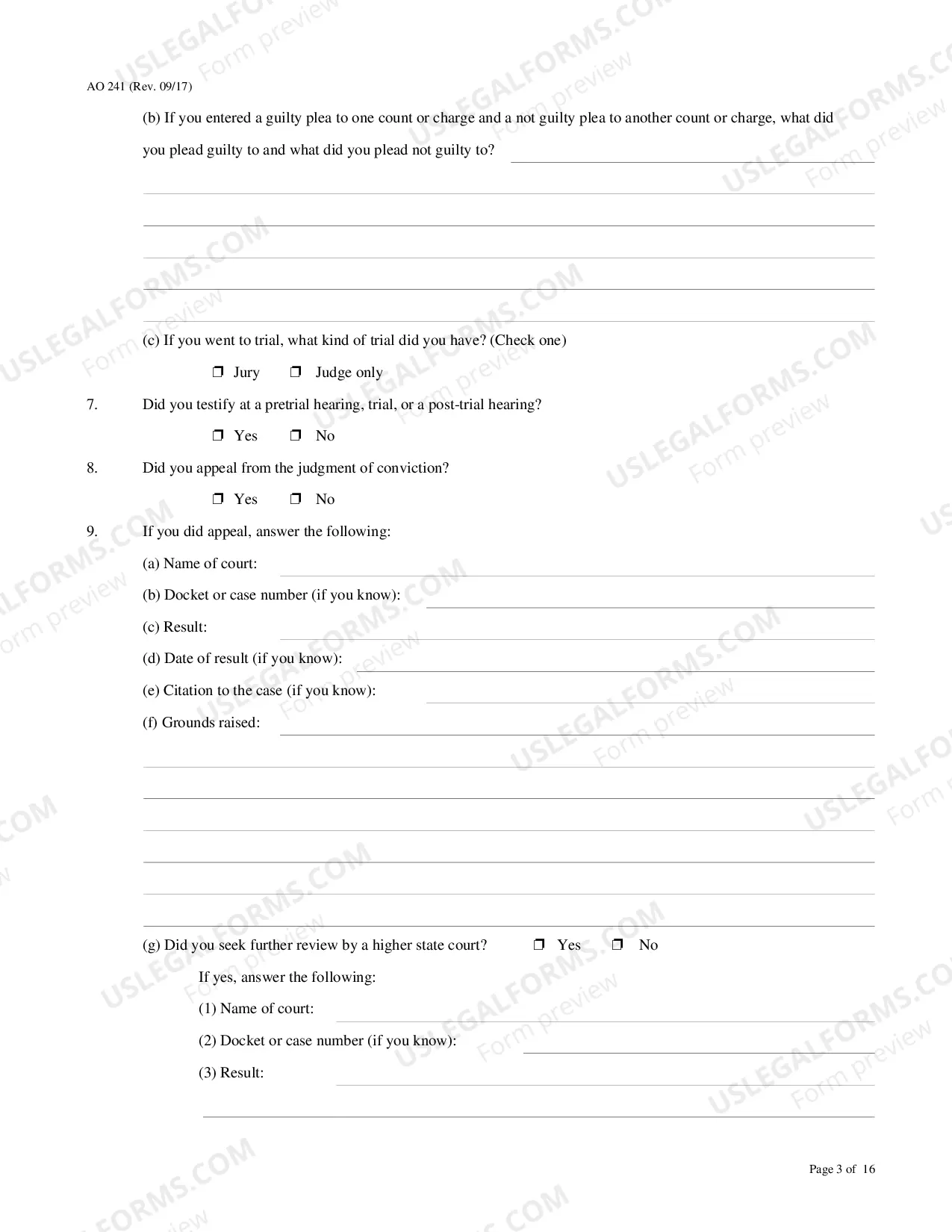 Preview Petition For Relief From Conviction-Sentence (Person In State Custody)