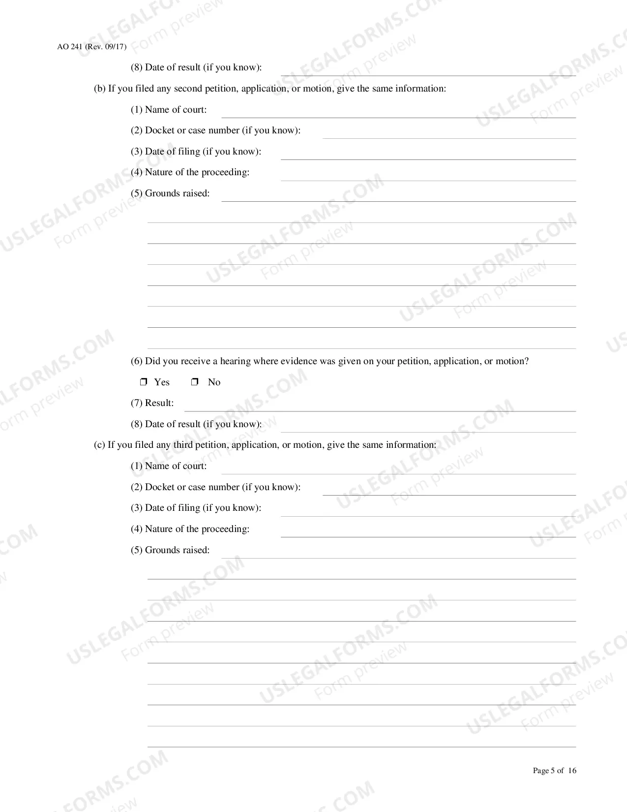 Preview Petition For Relief From Conviction-Sentence (Person In State Custody)