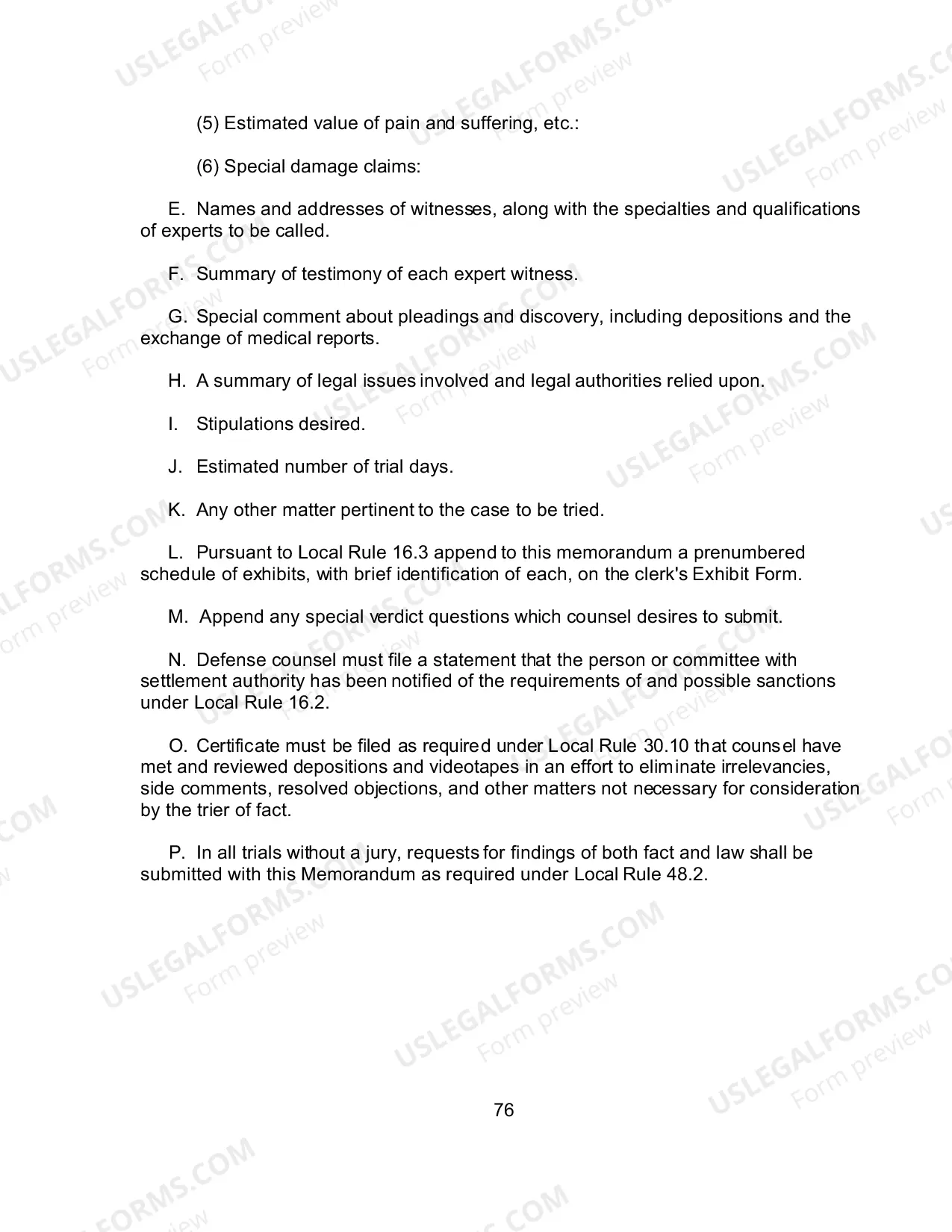 Preview Pretrial Memorandum