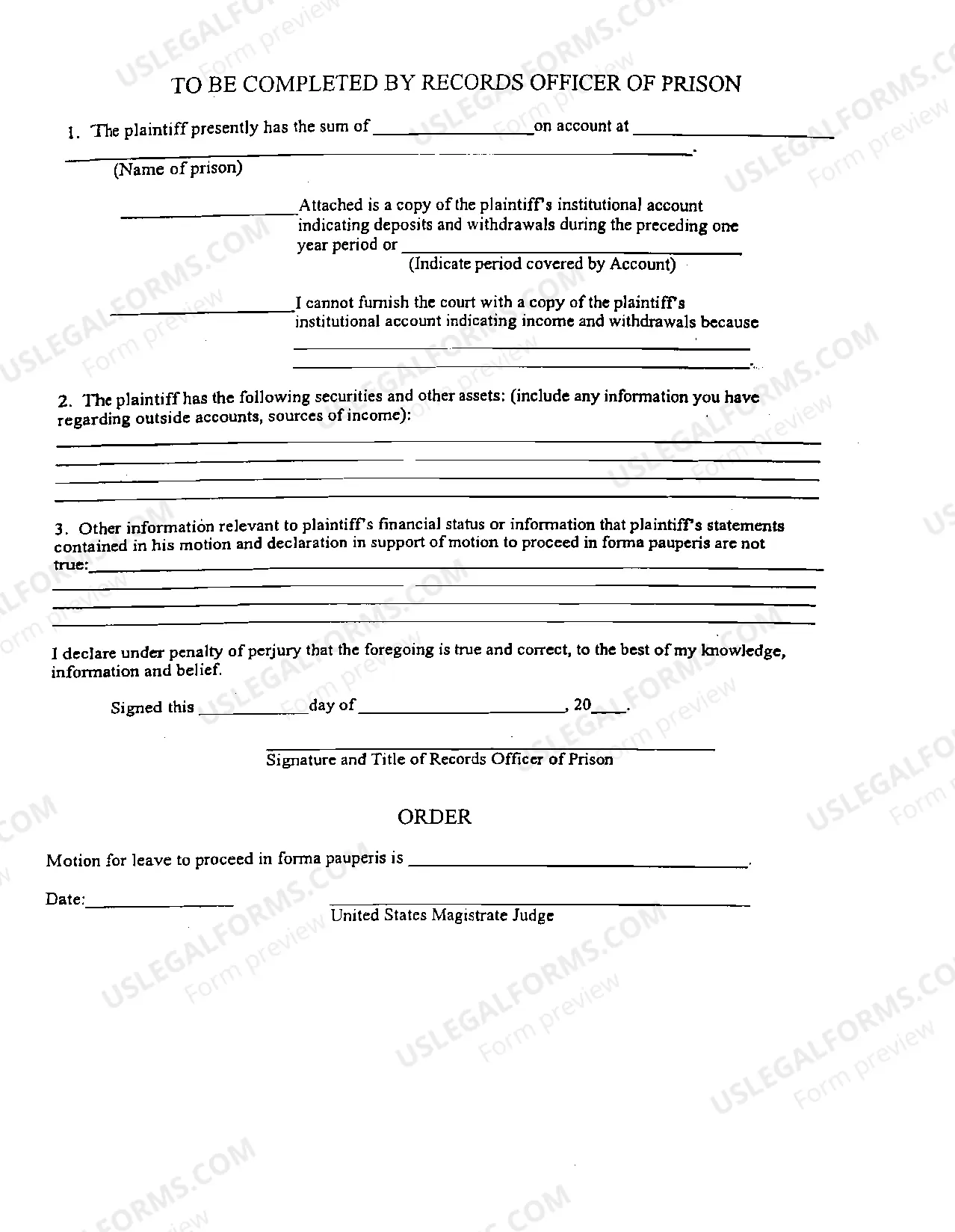 Preview Motion And Declaration In Support of Motion to Proceed In Forma Pauperis
