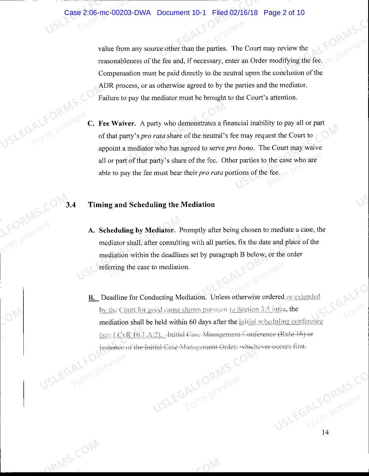 Preview Order updating ADR Policies and Procedures