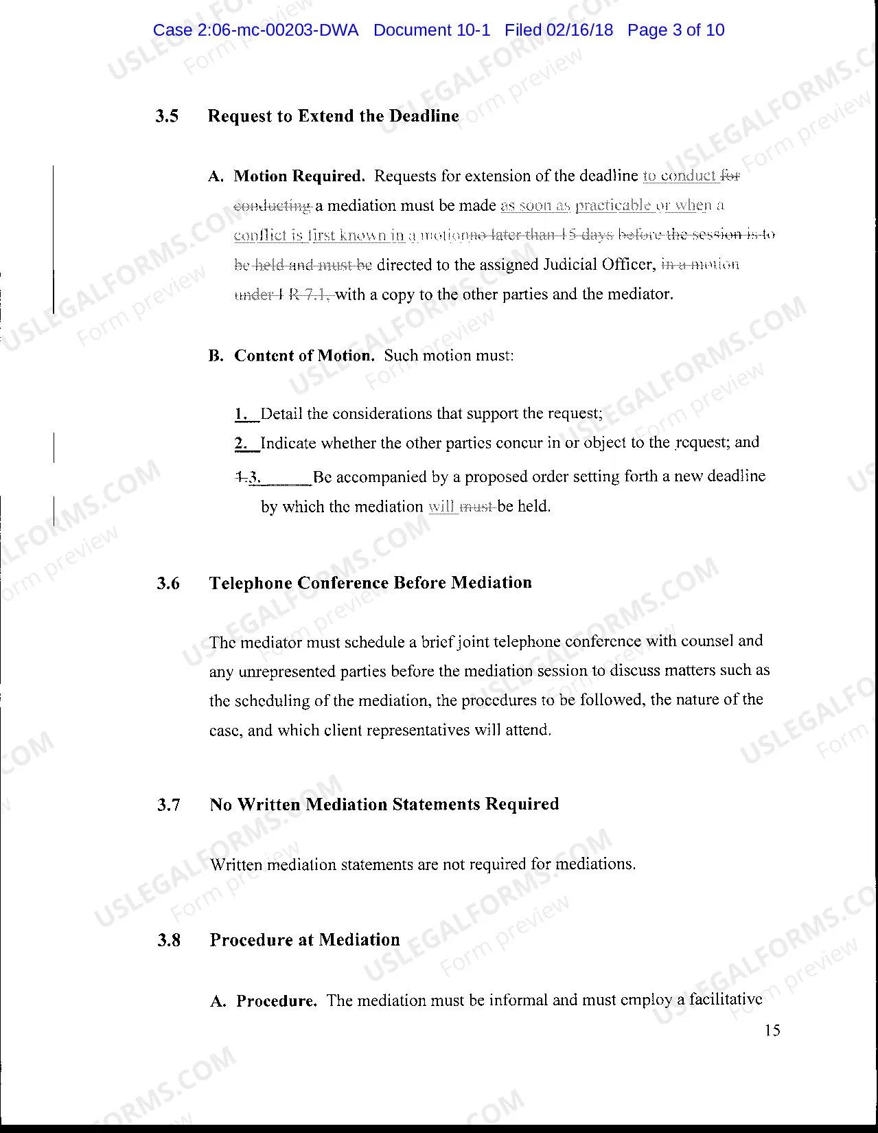Preview Order updating ADR Policies and Procedures