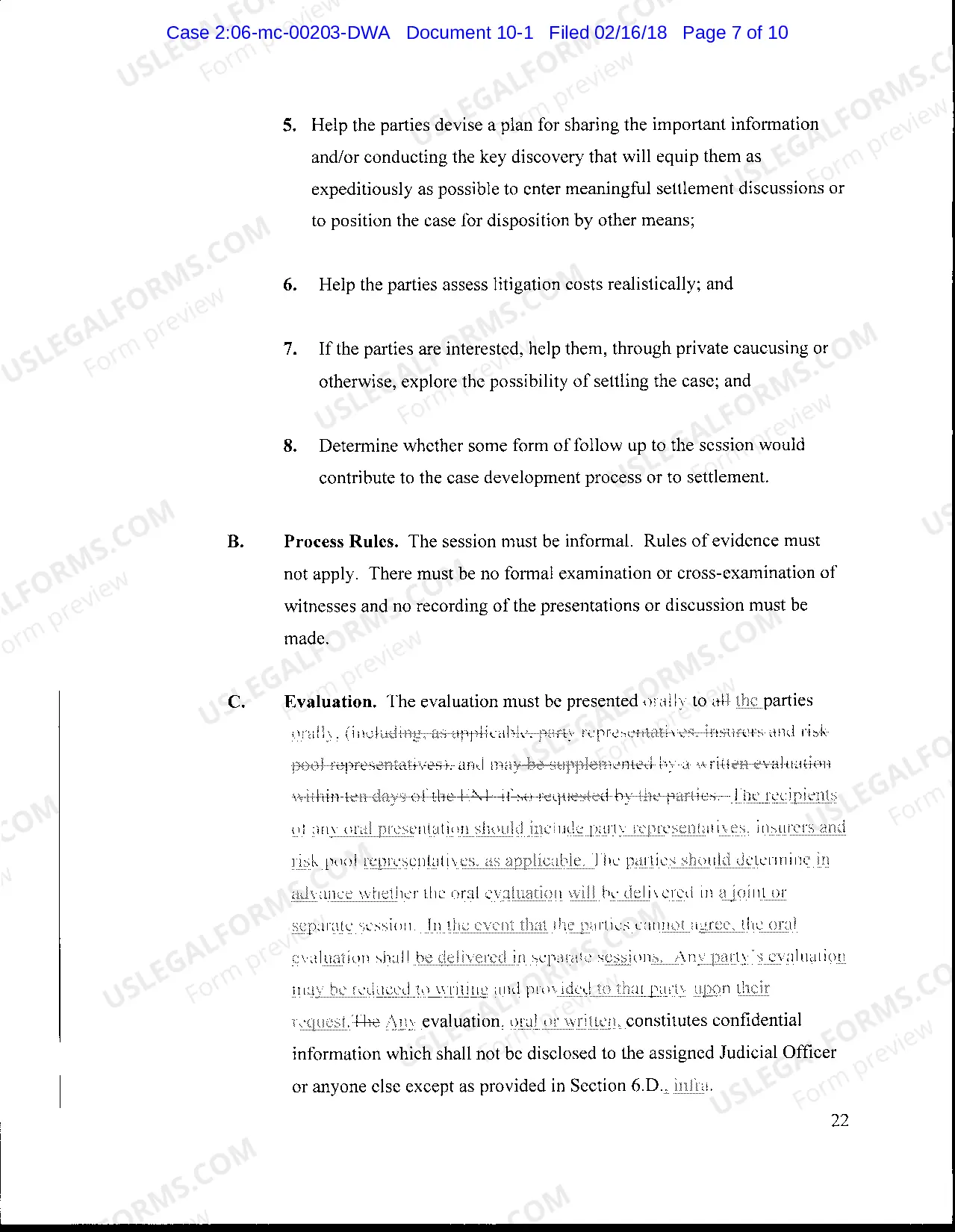 Preview Order updating ADR Policies and Procedures