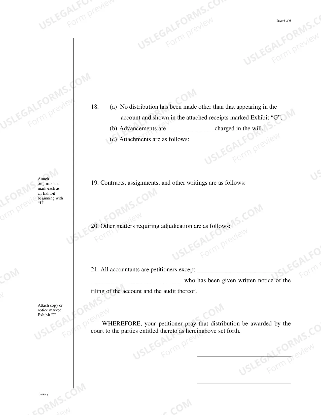 Preview Petition For Distribution (Testacy)