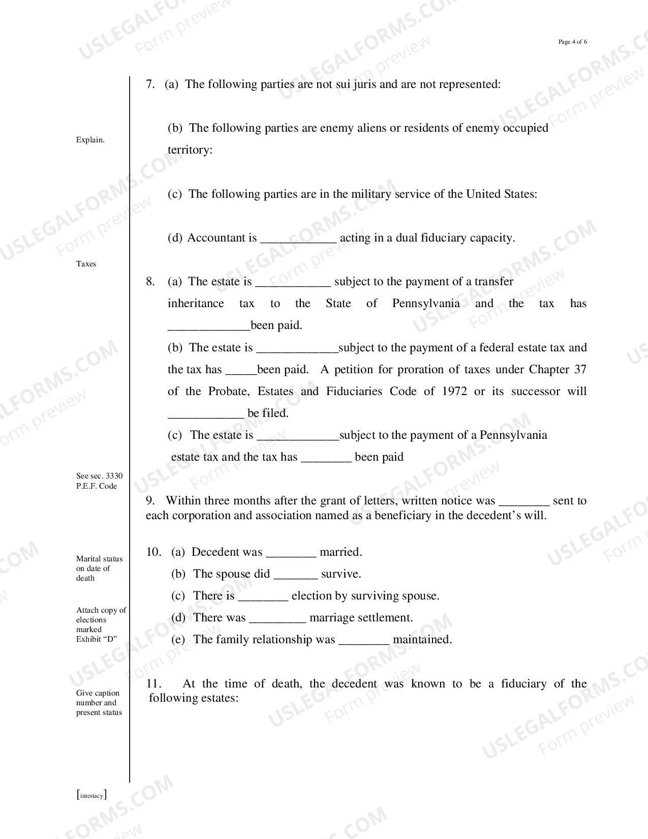 Preview Petition of Distribution (Intestacy)