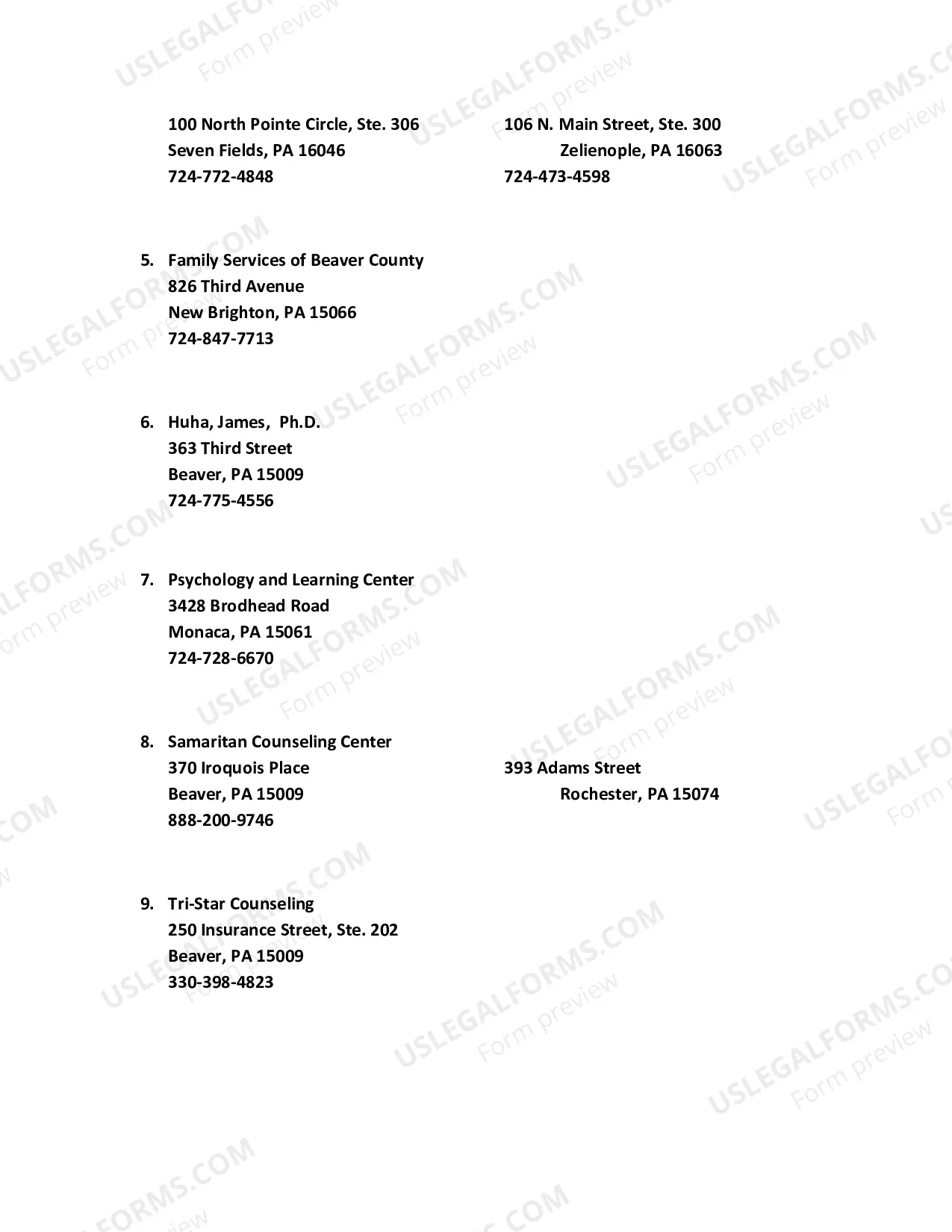 Preview Marriage Counselor List