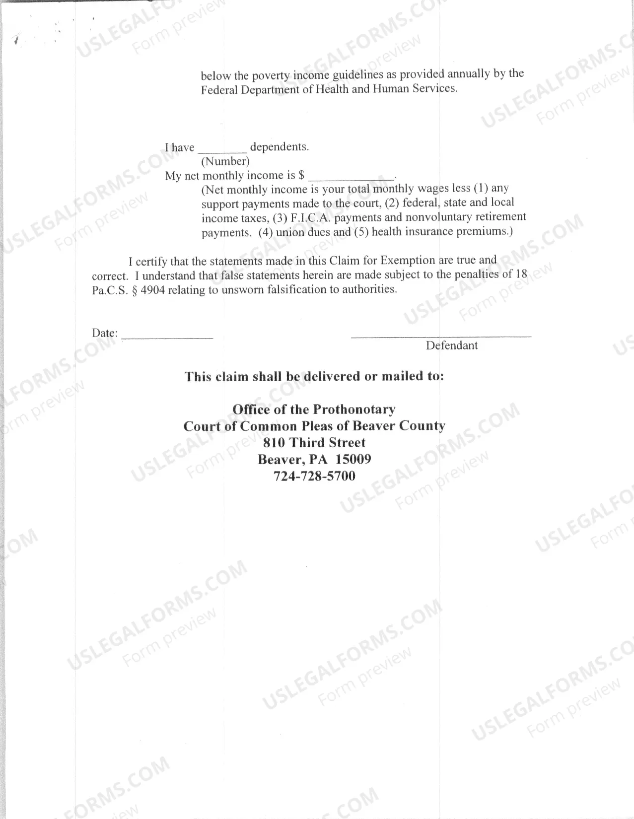 Preview Wage Attachment Packet - Complete