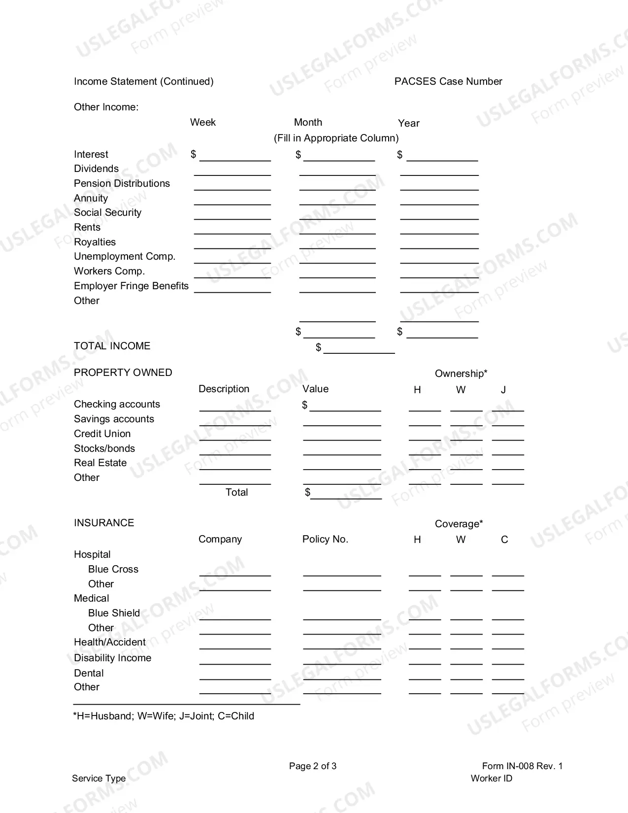 Preview income and Expense Statement