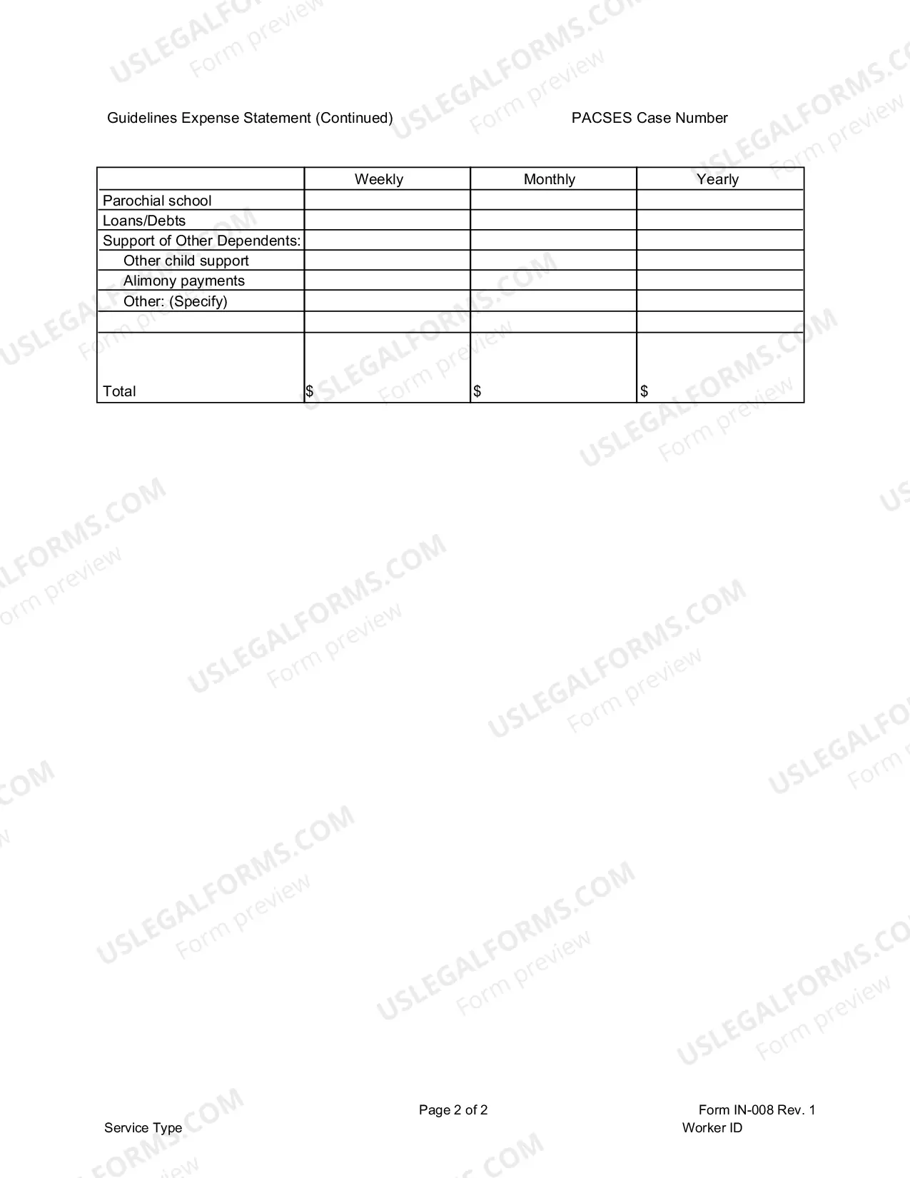 Preview income and Expense Statement