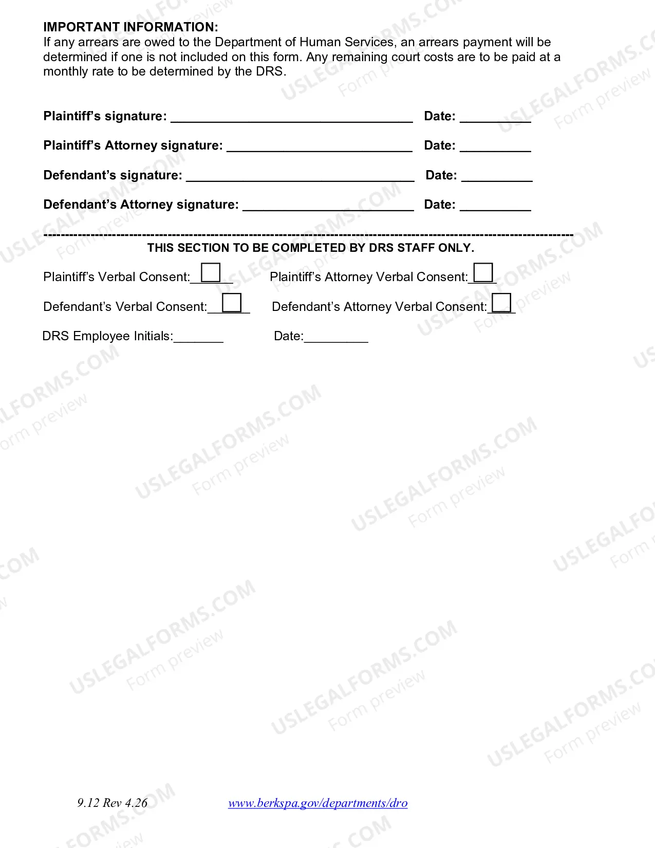 Preview Private Agreements - Suspension Form